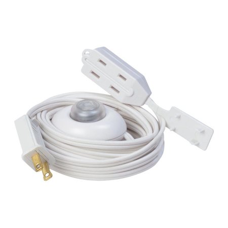 MAXPOWER Indoor 15 ft. White Extension Cord with Switch, 8 in. MA2513215